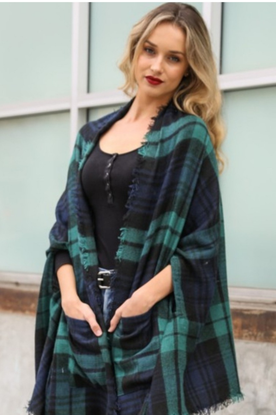Tartan Ruana Wrap
