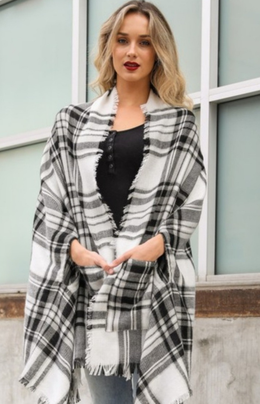 Tartan Ruana Wrap