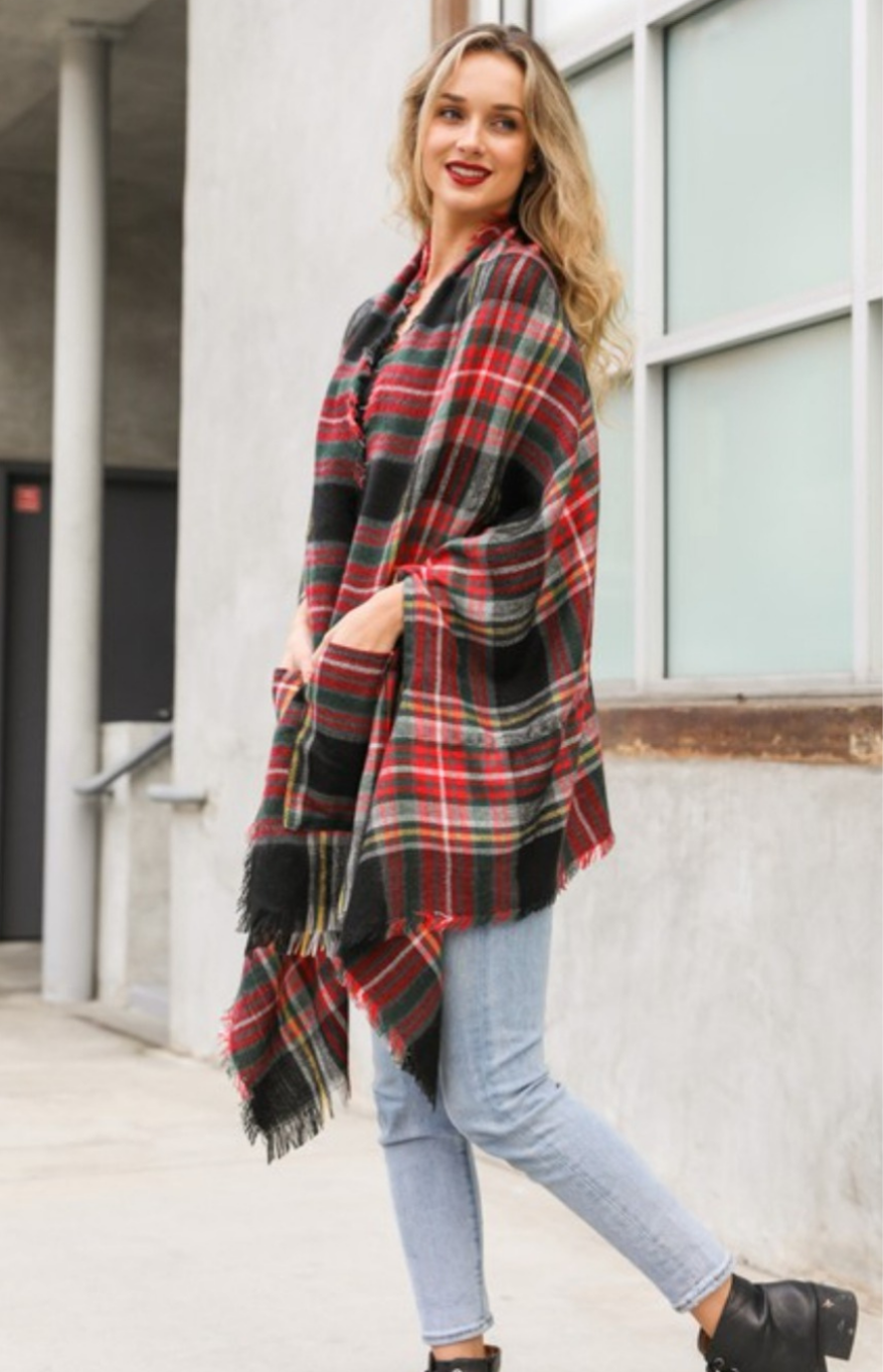 Tartan Ruana Wrap