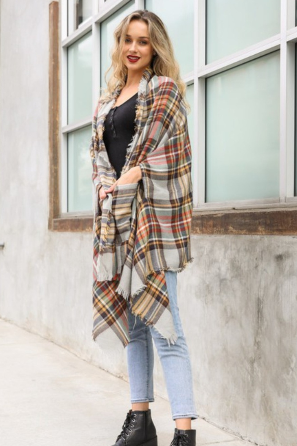 Tartan Ruana Wrap