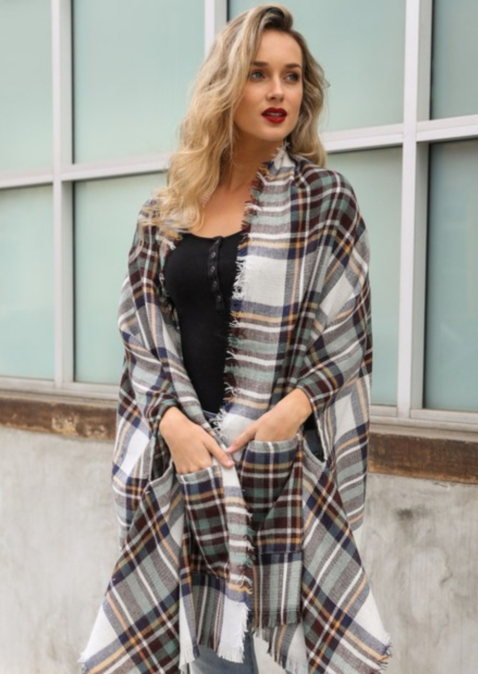 Tartan Ruana Wrap