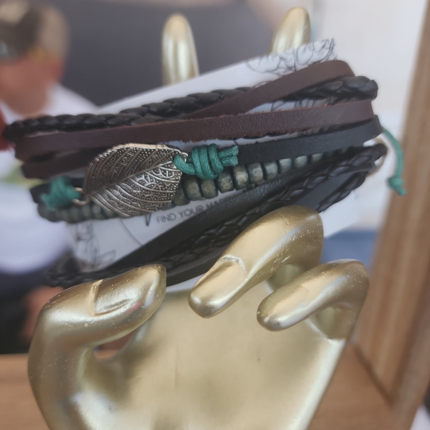 Leather Boho bracelet stack