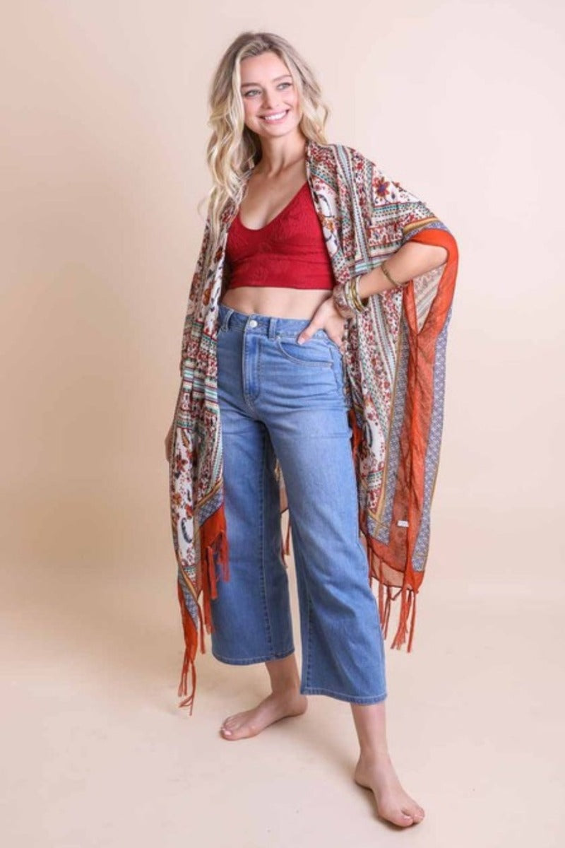 Boho Diamond Tassel Kimono