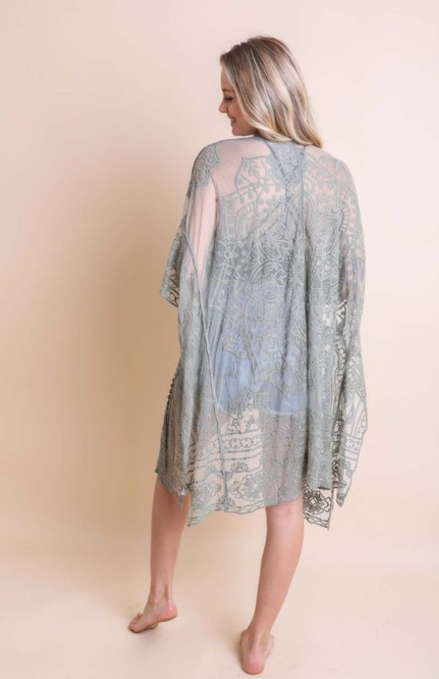 Mandala Mesh Kimono