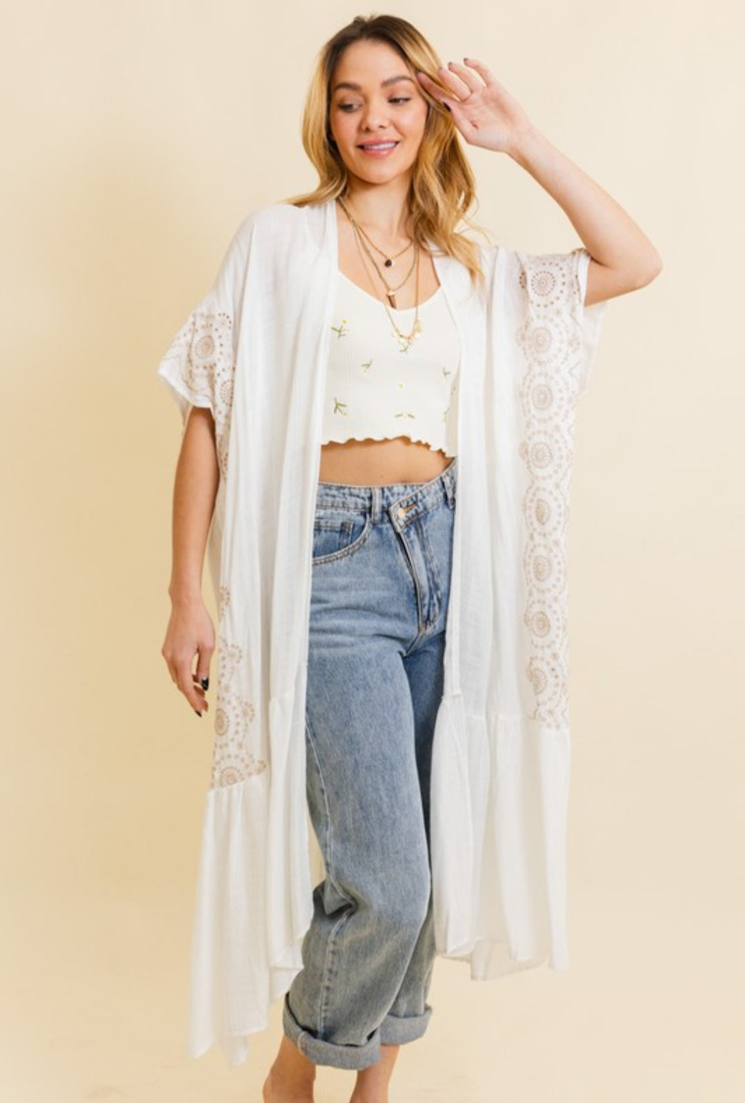 Boho Tribal Embroidered Duster