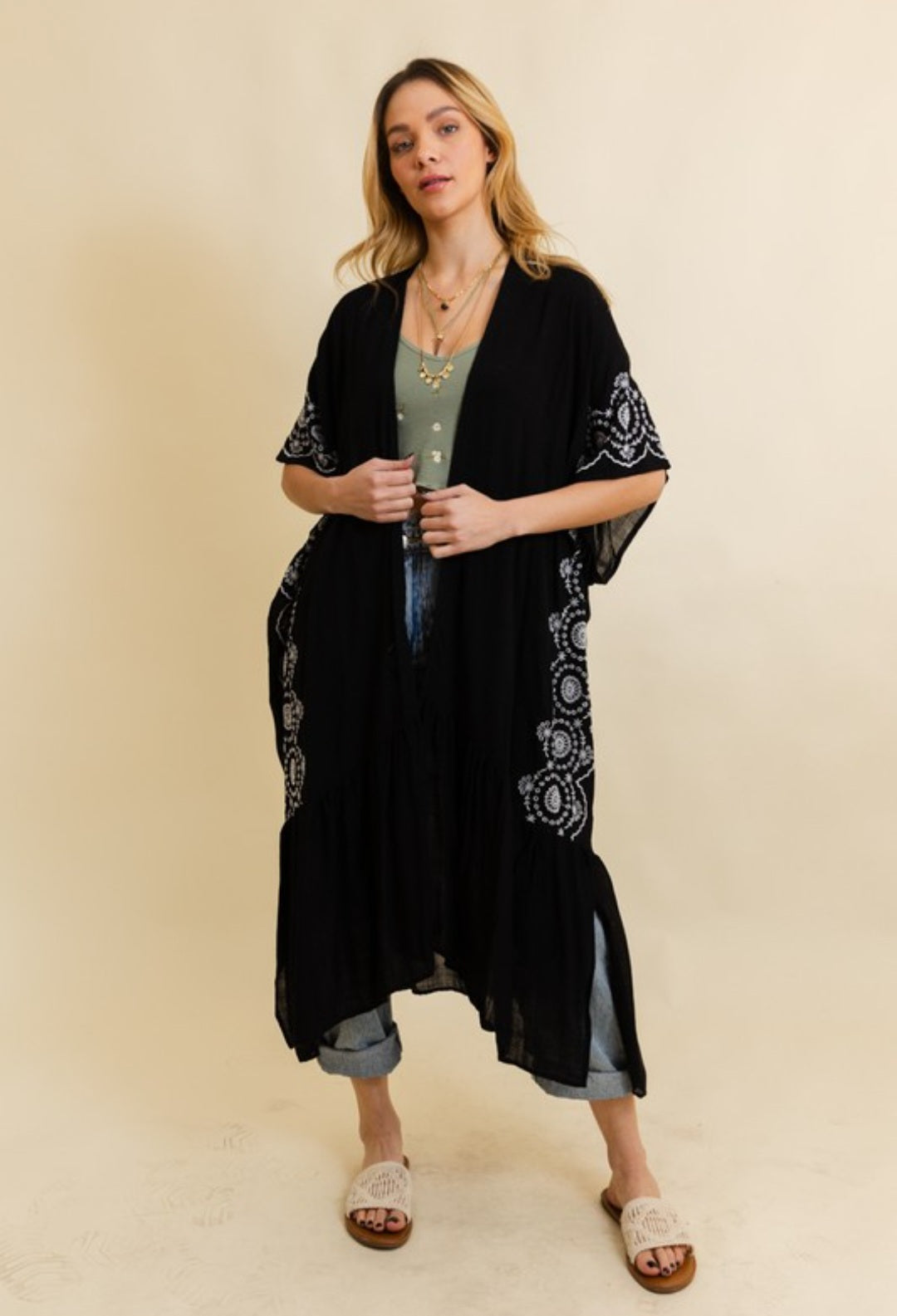 Boho Tribal Embroidered Duster