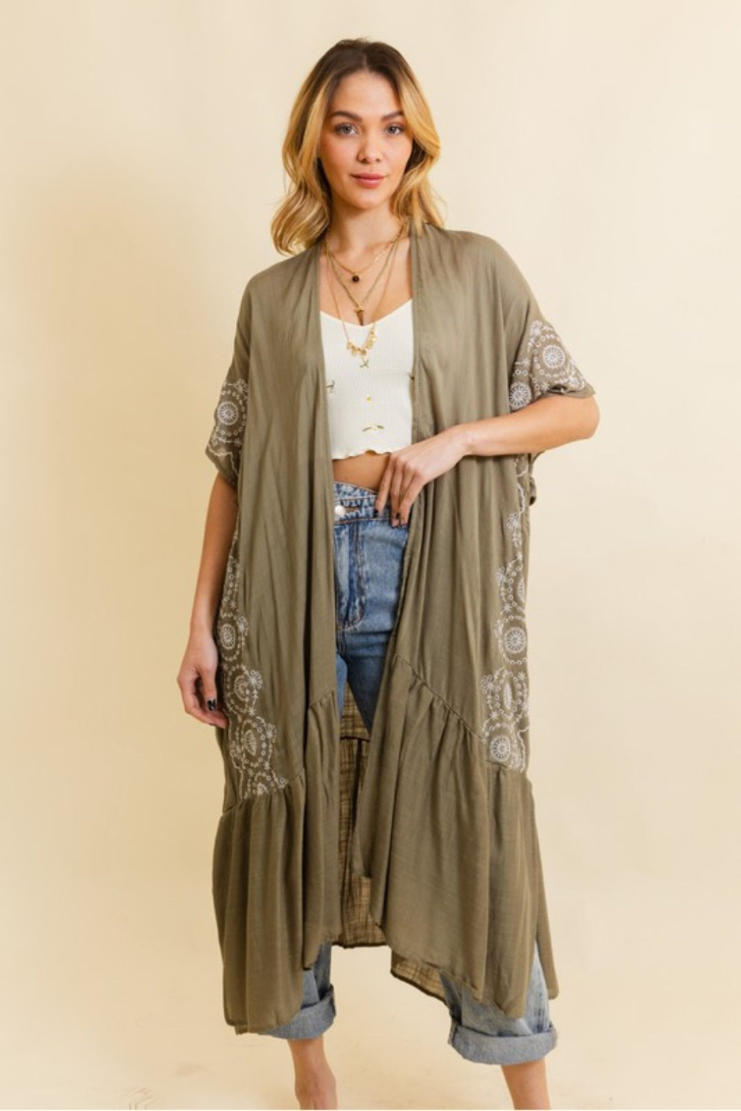 Boho Tribal Embroidered Duster