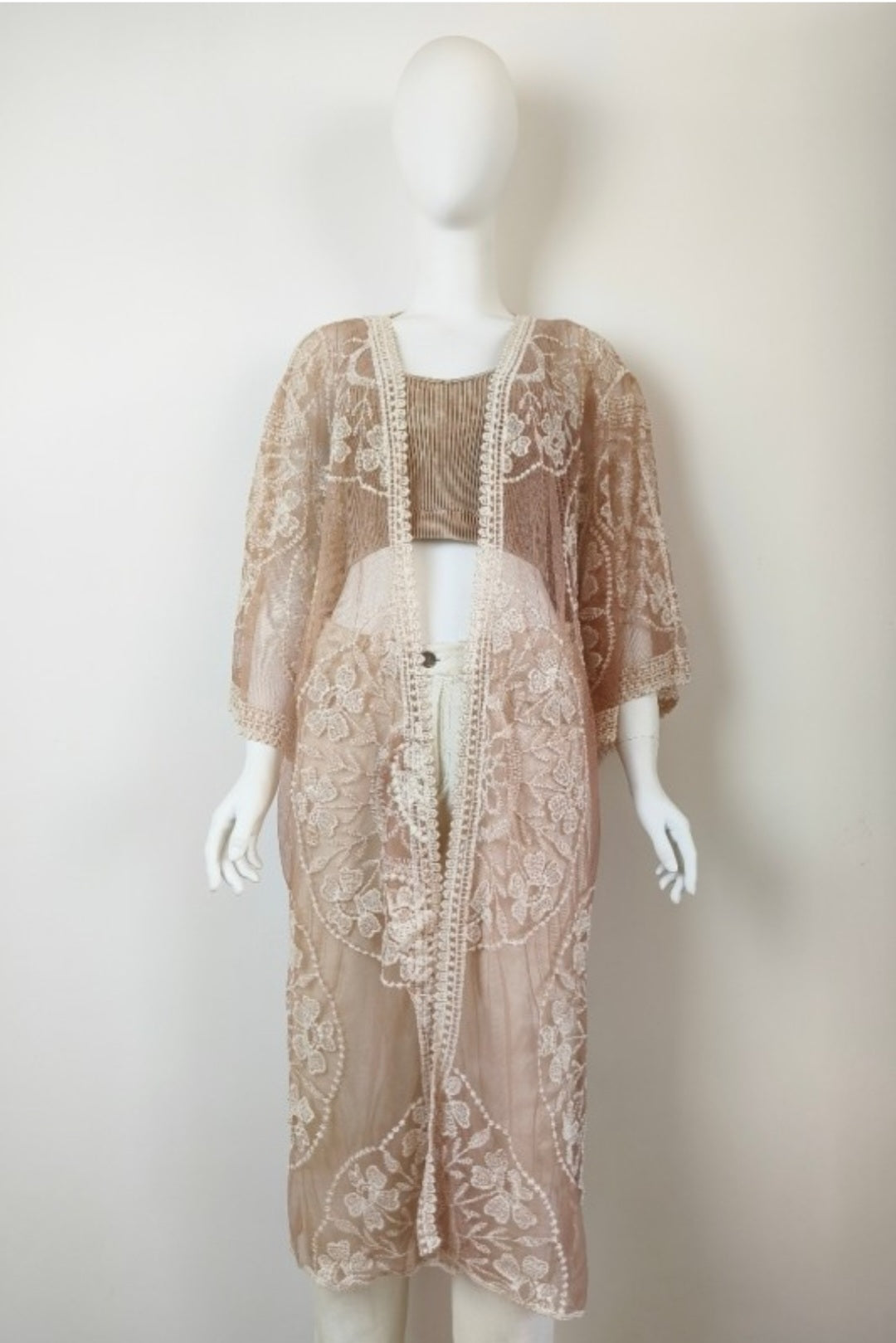 Mesh Cotton Lace Kimono