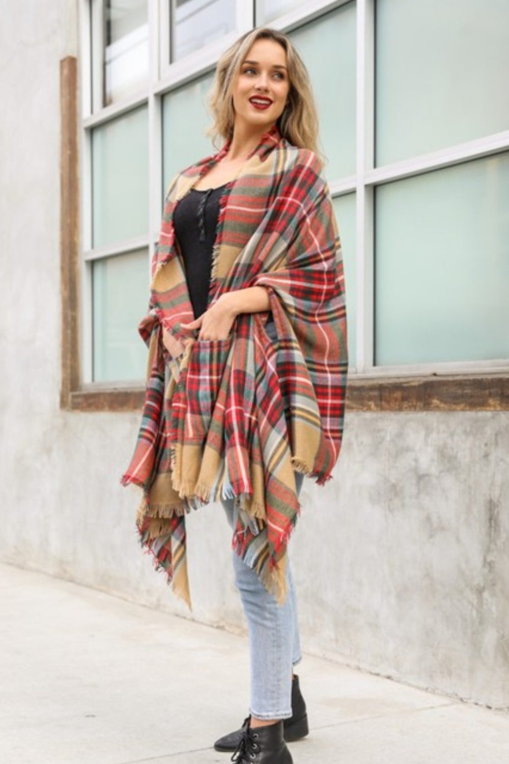 Tartan Ruana Wrap